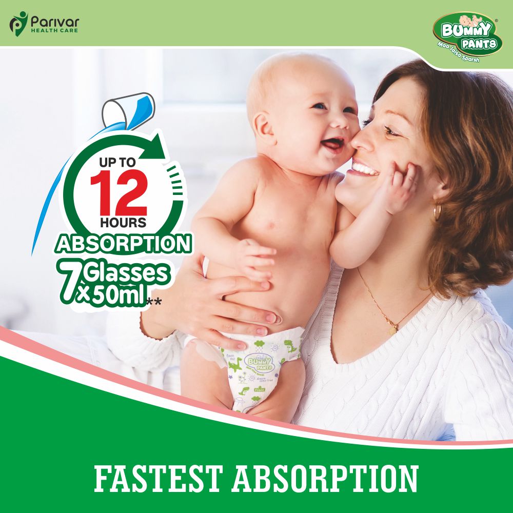 Baby Diaper in New Born & XS sizes, 46 Count, 5D Core, Anti-Rash Layer, 12Hrs Protection, 0-5kg