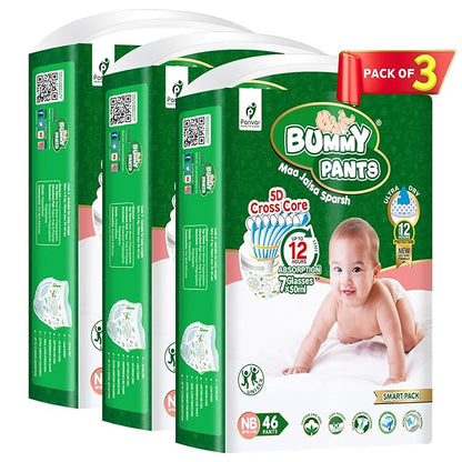 Baby Diaper –New Born& Xtra Small (NB & XS) Size, 138 Count, Pack of 3,0-4kg